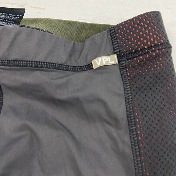 VPL Flexure Capri cropped Midrise Legging workout gym Gray Orange mesh womens m - Picture 3 of 6
